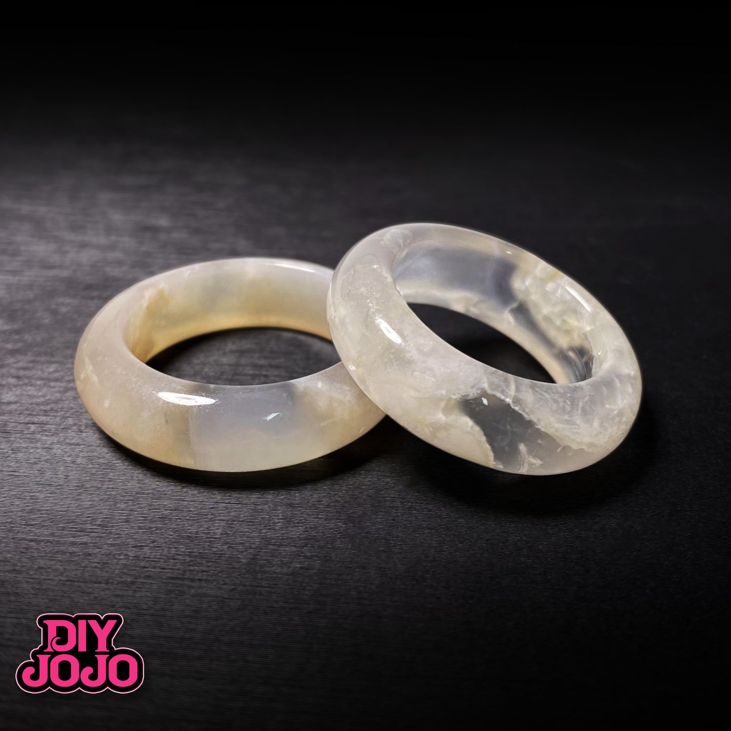 【C2081】桜プリン(桜瑪瑙)(桜瑪瑙リングる付き)- DIY JOJO厳選 天然石シリーズ(4.5mm6.5mm)