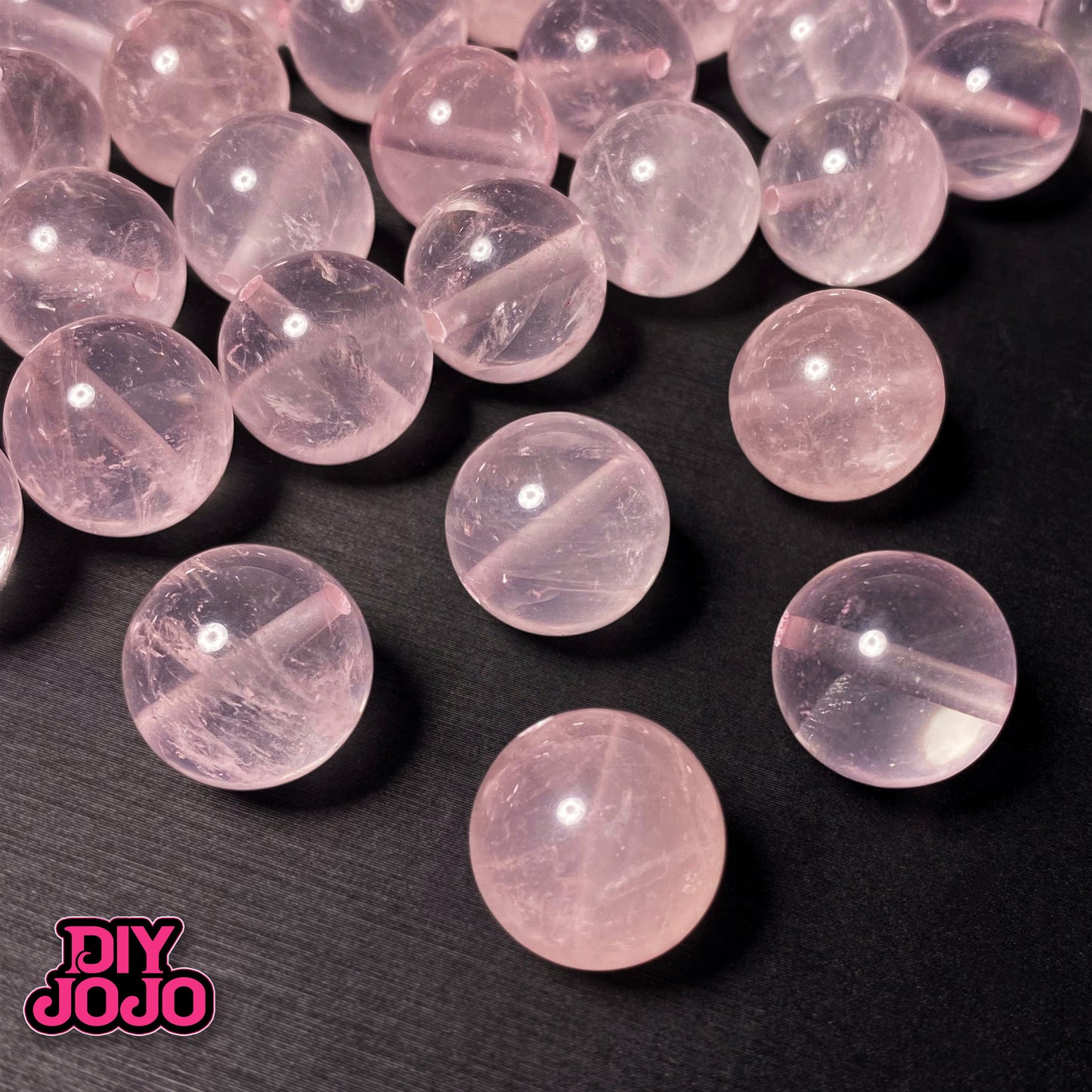 【C1939】恋の風(ローズクォーツ)- DIY JOJO厳選 高品質天然クリスタル(14.5mm)