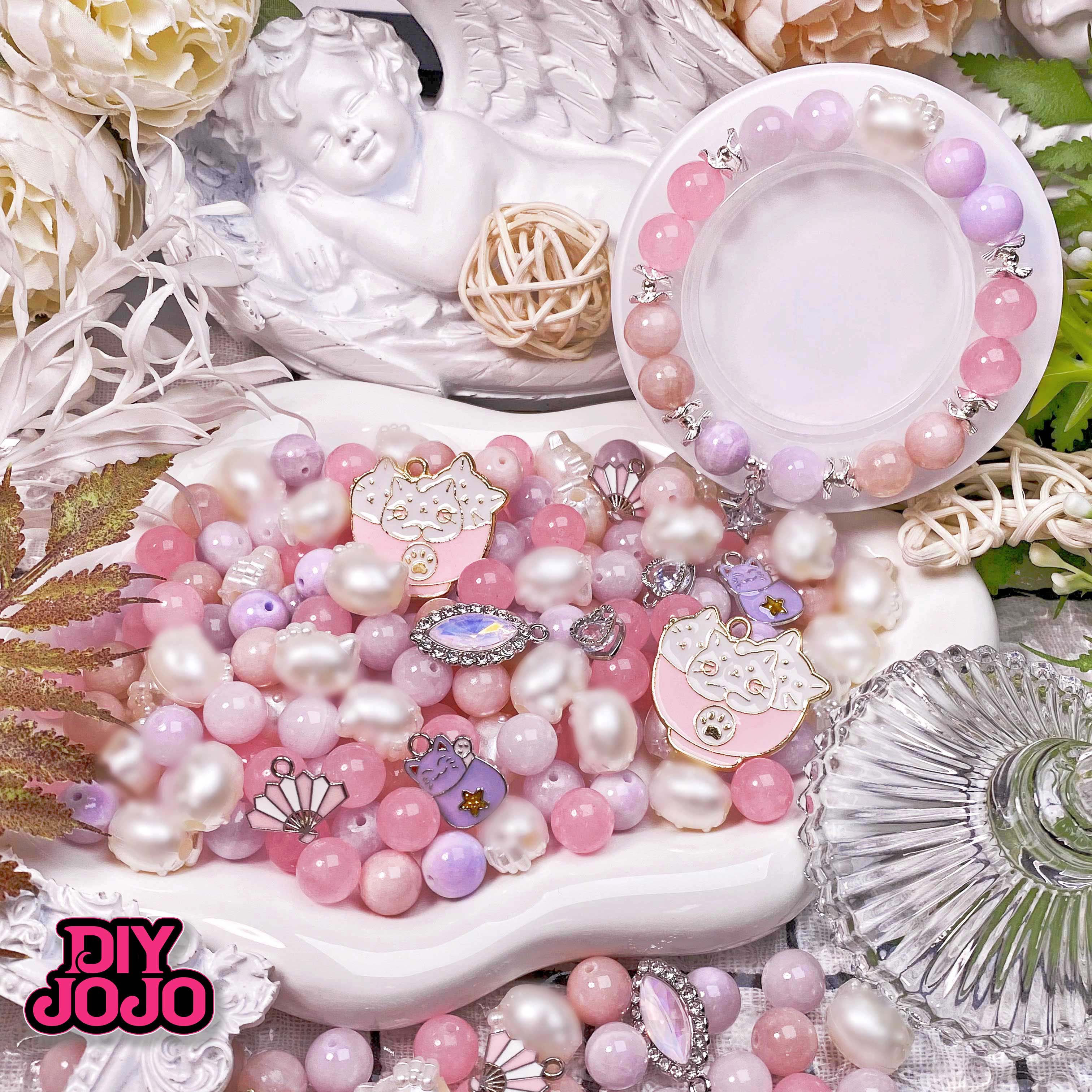 NEW【C1671】夢桜 (10'10.5)(ベージュジェイド、ペルシャジェイド、ピンクジェイド) - 高級ストーン& アクリルビーズ &メ –  DIYJOJOJP