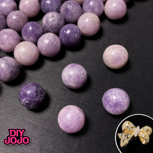 【C2093】ラベンダー姫（パープルマイカ）- DIY JOJO厳選  天然石シリーズ（10-10.5mm）&保色金属