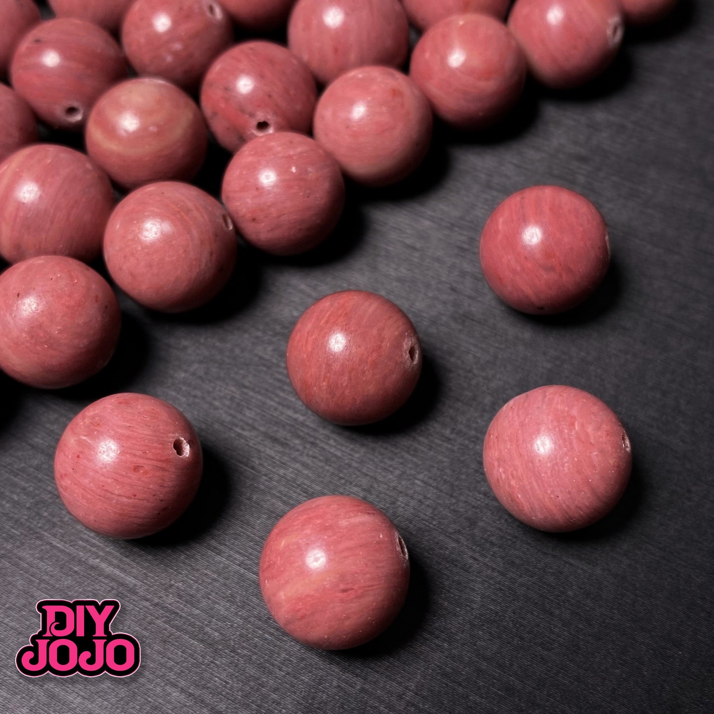 【C2059】心の癒し（ロードクロサイト：インカローズ）- DIY JOJO厳選  天然石シリーズ（12mm12.5mm）& 保色金属