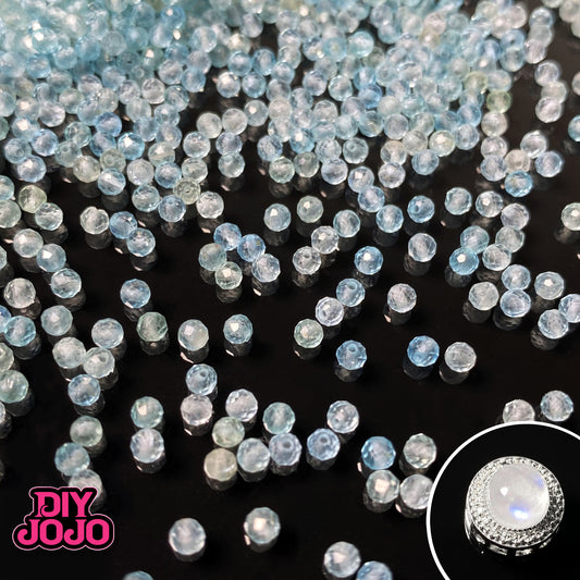 【C2090】雪霜 (A級アパタイト)（ブルームーンストーンマジックボックス） - DIY JOJO厳選  天然石シリーズ（3ｍｍ）