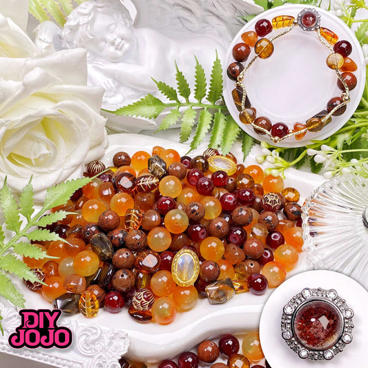 【C2083】ゴールドスワン（ぶん回しファントムマジックボックス）(10'10.5'12')(瑪瑙&紅花瑪瑙))-高級ストーン&高品質ガラス&アクリルビーズ